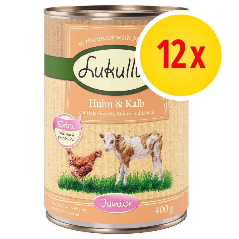 Bitiba Fai scorta Lukullus Junior 12 x 400 g umido cane Promozione Limitata
