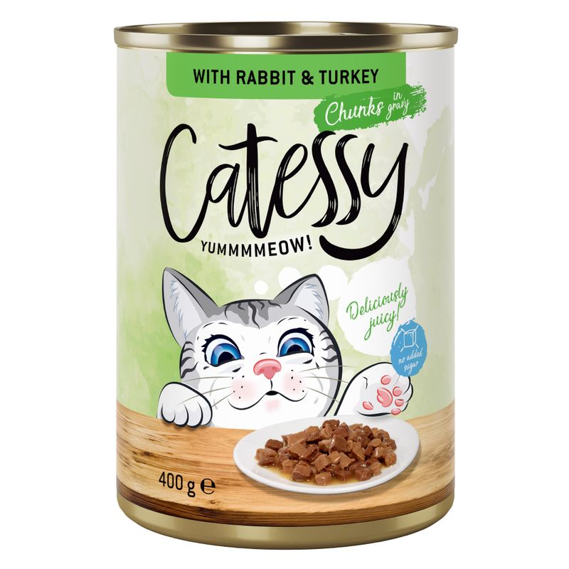 Bitiba Catessy Bocconcini in Salsa o Gelatina 24 x 400 g Umido per gatto Sconto