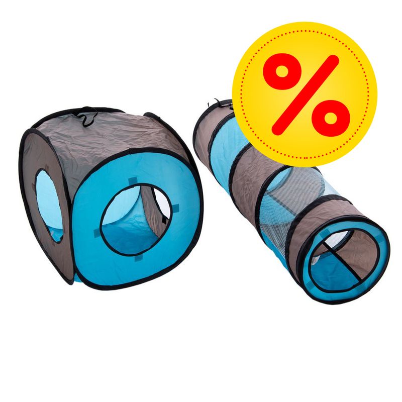 Bitiba Set tunnel e dado gioco per gatti Connect 2in1