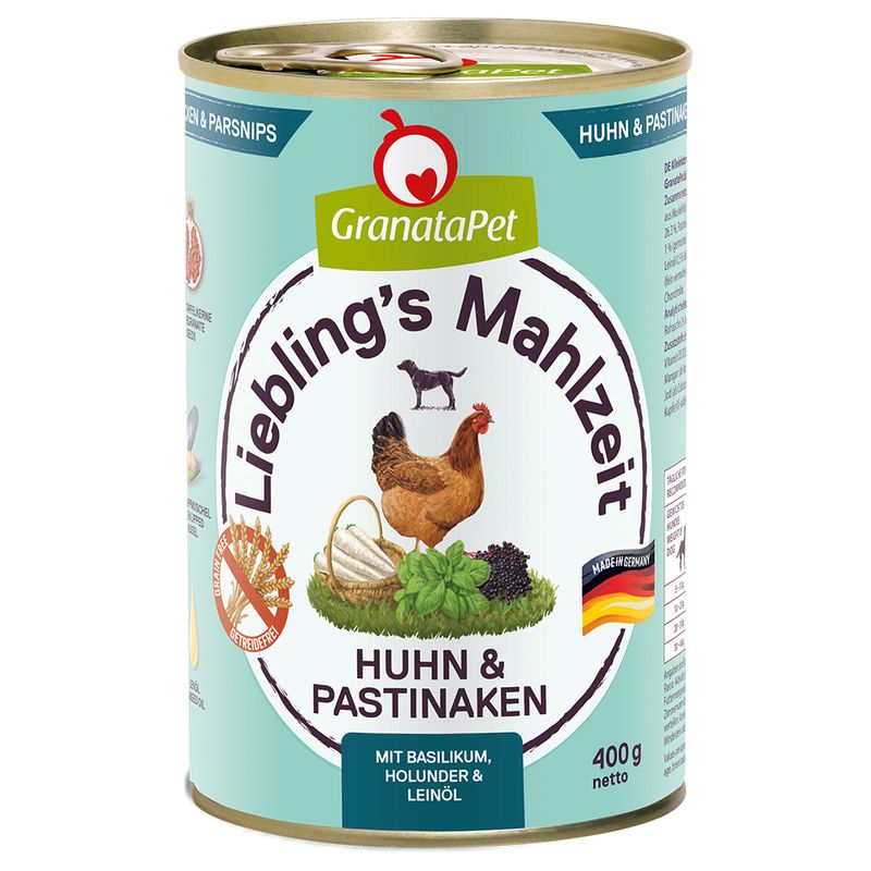 Bitiba Granatapet Liebling's Mahlzeit 24 x 400 g Alimento umido per cane Qualità
