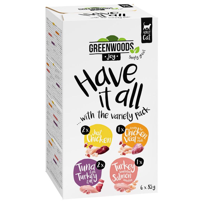 Bitiba Greenwoods Joy Pacco Misto 6 x 85 g Alimento umido per gatto Italia