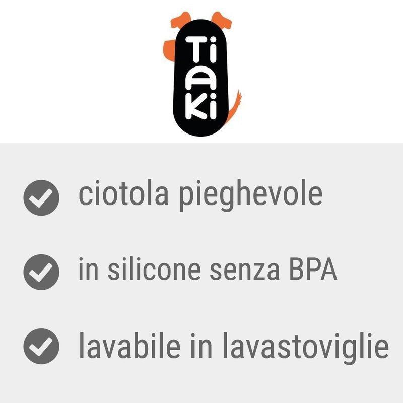 Bitiba Ciotola da viaggio TIAKI in silicone nera ACQUISTA ORA