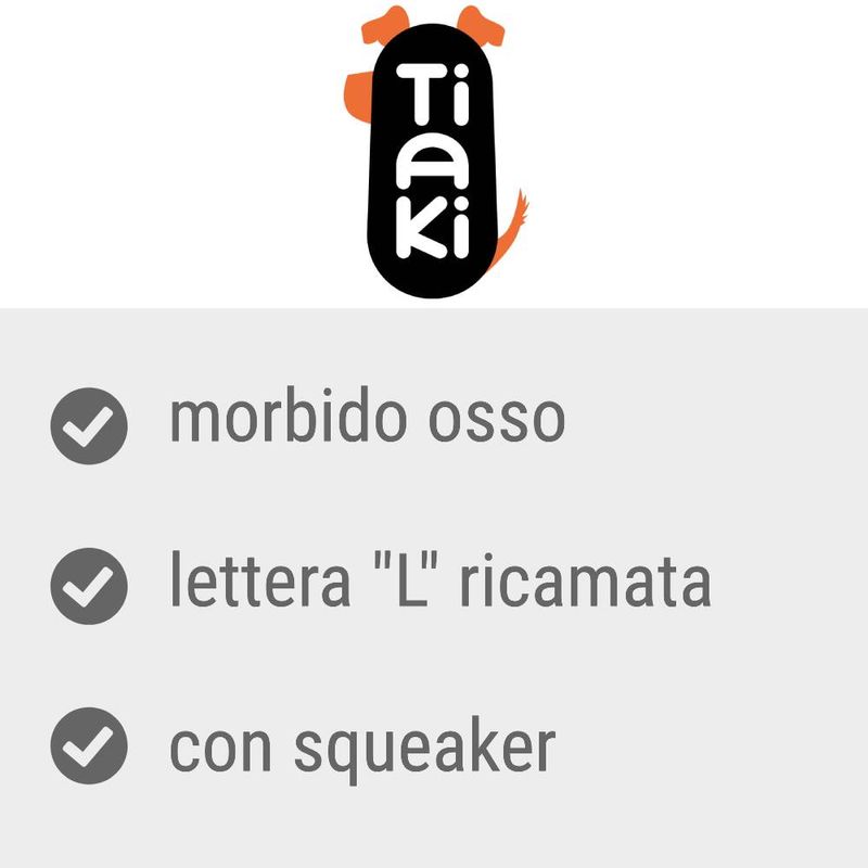 Bitiba Osso di peluche TIAKI con lettera “L” Pezzi Unici