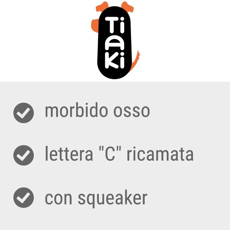 Bitiba Osso di peluche TIAKI con lettera “C” Soddisfazione Garantita