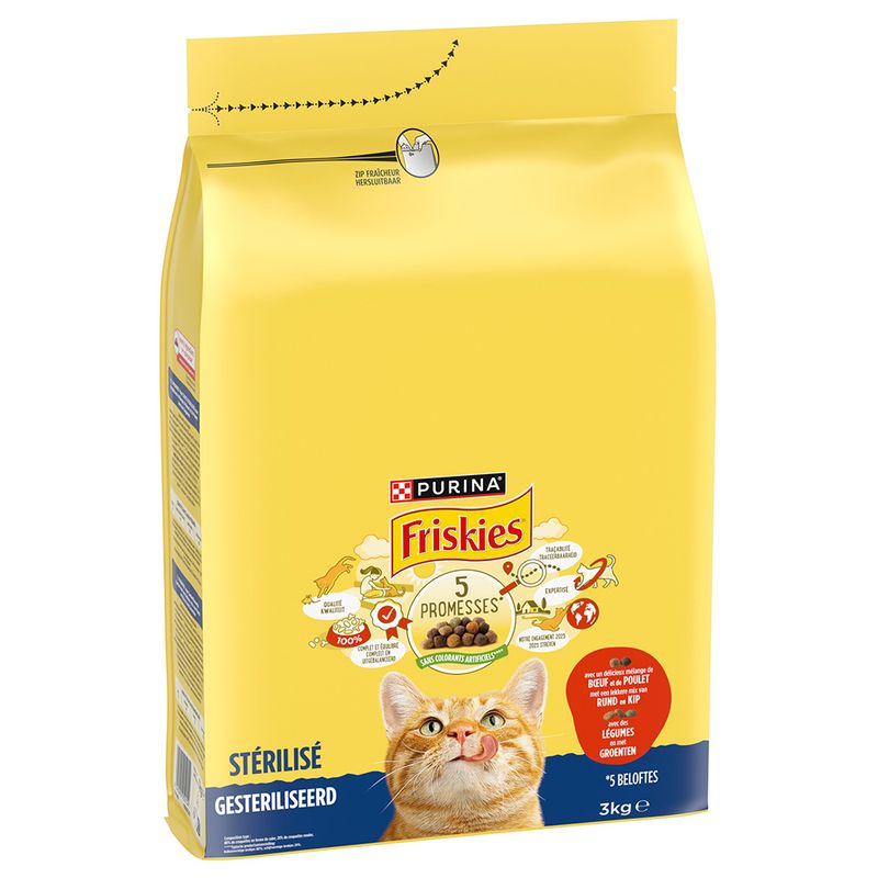 Bitiba PURINA Friskies Sterilizzati Manzo e Pollo con Verdure Crocchette per gatto Saldi