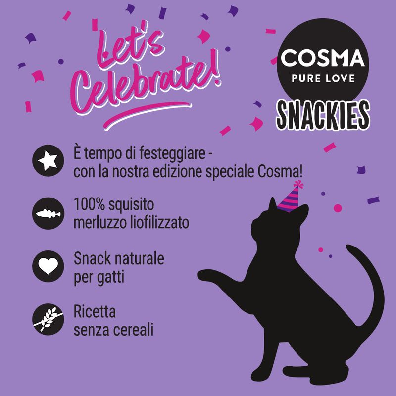 Bitiba Cosma Snackies Limited-Edition "Let´s Celebrate" Snack gatto Novità