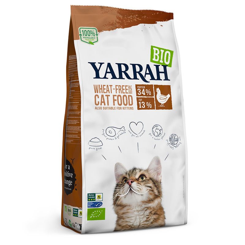 Bitiba Yarrah Bio Wheat-free con Pollo & Pesce Crocchette gatto