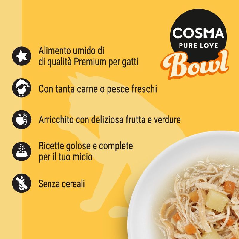 Bitiba Fai scorta Cosma Bowl 24 x 80 g Alimento umido per gatto In Vendita