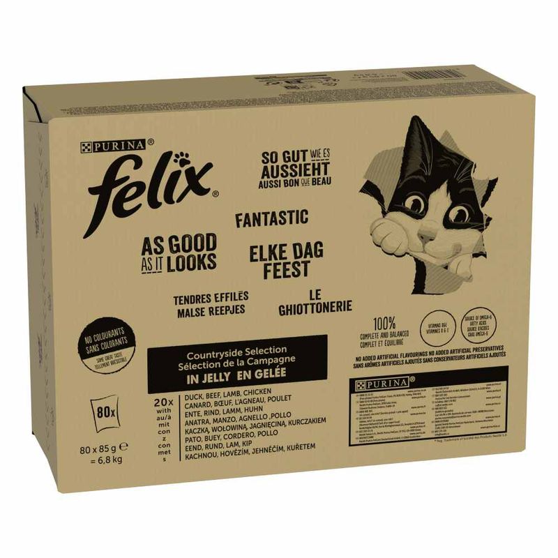 Bitiba Felix Le Ghiottonerie in Gelatina 80 x 85 g umido per gatti Vendita Economica
