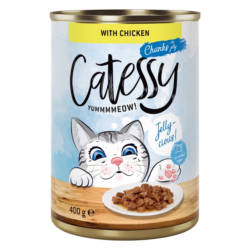 Bitiba Catessy Bocconcini in Salsa o Gelatina 48 x 400 g Umido per gatto Vendite Flash