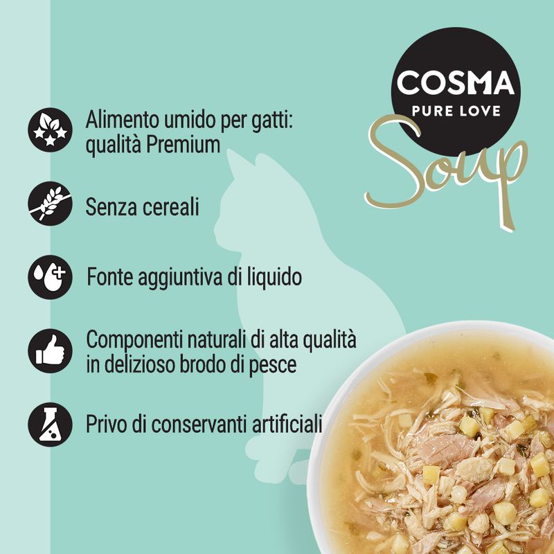Bitiba Fai scorta Cosma Soup 24 x 40 g Alimento umido per gatti Moda