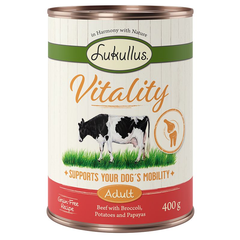 Bitiba Lukullus Vitality 24 x 400 g - senza cereali Alimento umido per cane Soddisfazione Garantita