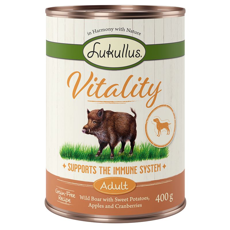 Bitiba Lukullus Vitality 24 x 400 g - senza cereali Alimento umido per cane Soddisfazione Garantita