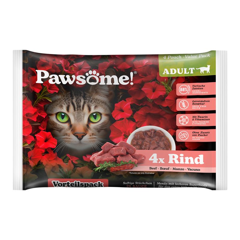 Bitiba Pawsome Adult 4 x 85 g umido per gatto