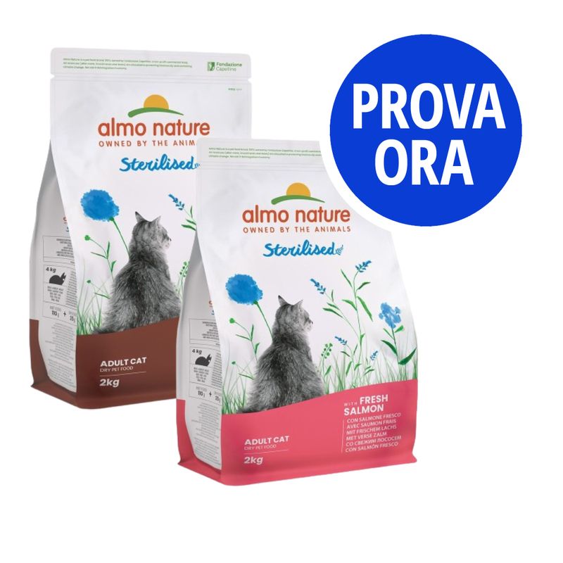 Bitiba Set prova 2 x 2 kg Almo Nature Holistic Sterilised per gatto
