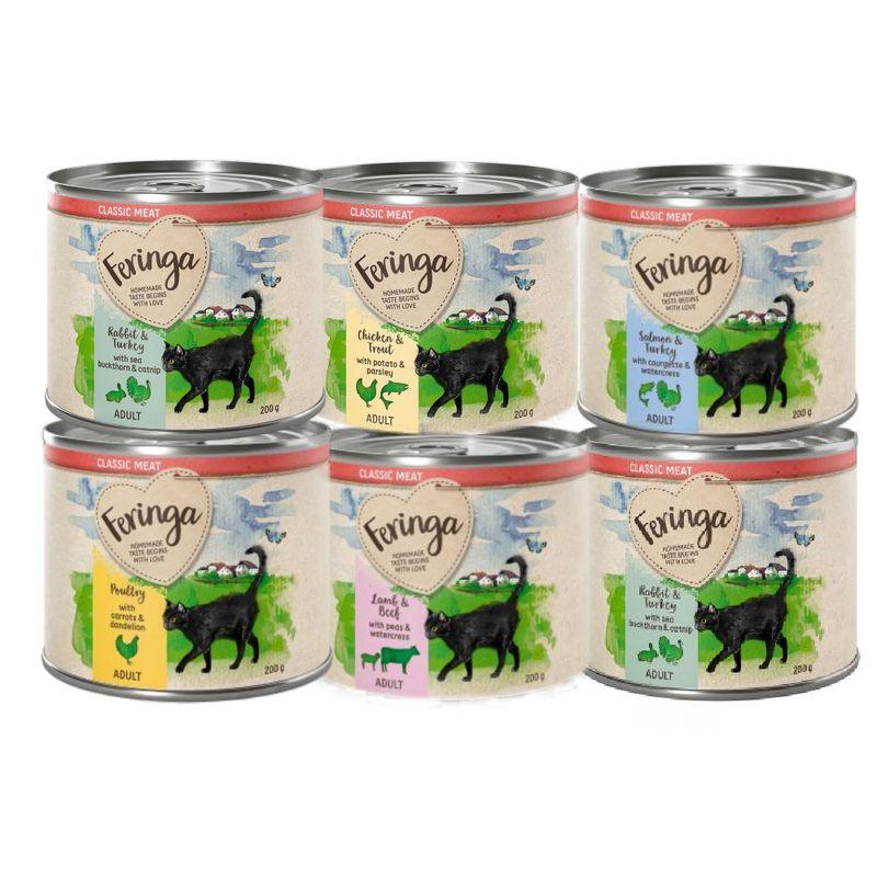 Bitiba Feringa Classic Meat 6 x 200 g Pacco misto umido per gatto Affare Del Giorno