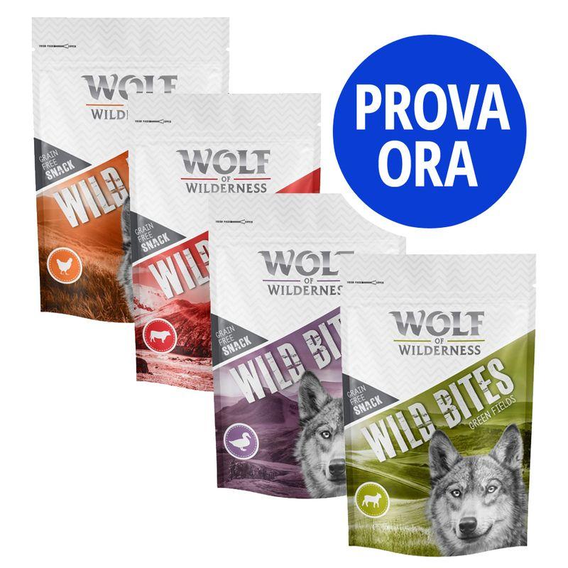 Bitiba Provalo Set misto Wolf of Wilderness Snack - Wild Bites 4 x 180 g