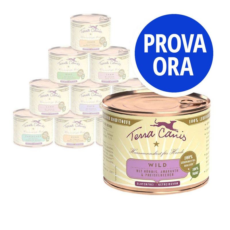 Bitiba Terra Canis Classic Pacco misto 12 x 200 g Alimento umido per cani