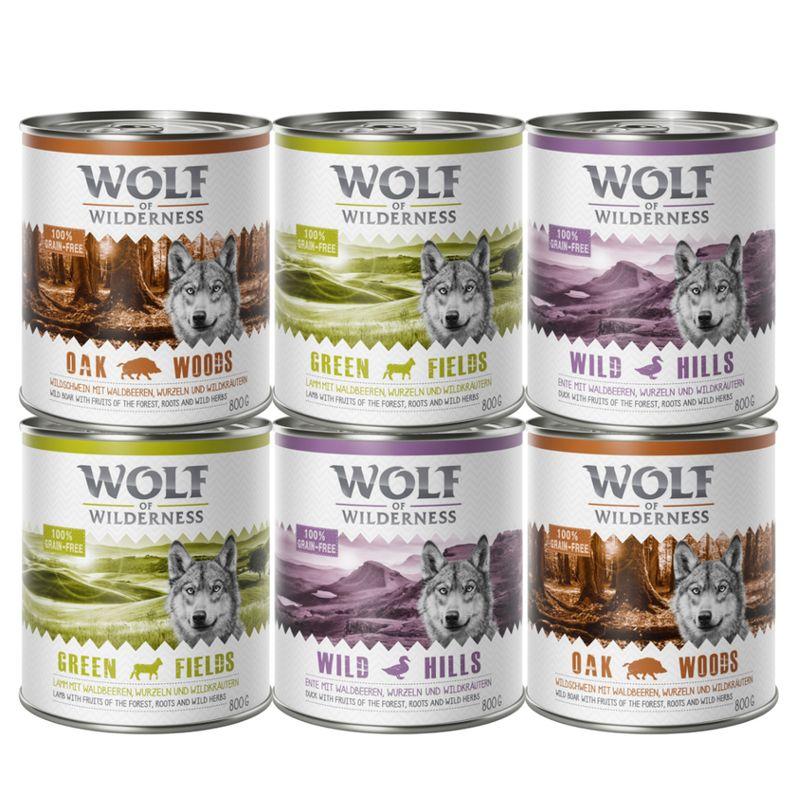 Bitiba Wolf of Wilderness Pacco misto 6 x 800 g umido per cane Offerta settimanale