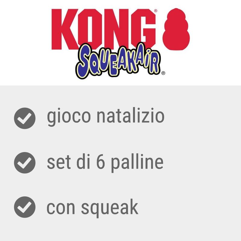 Bitiba KONG Palline Holiday SqueakAir 6 pezzi Offerta Pasqua