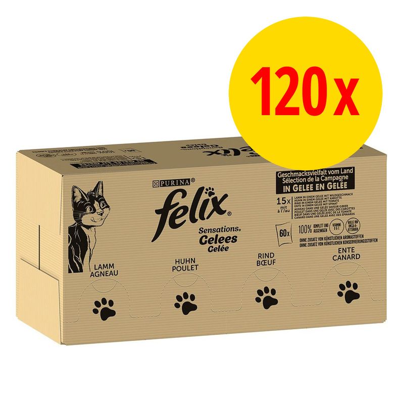 Bitiba Maxi formato: 120 x 85 g Felix Sensations in Gelatina umido per gatti