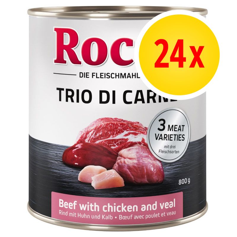 Bitiba Fai scorta Rocco Classic Trio di Carne 24 x 800 g Alimento umido per cani Grande vendita