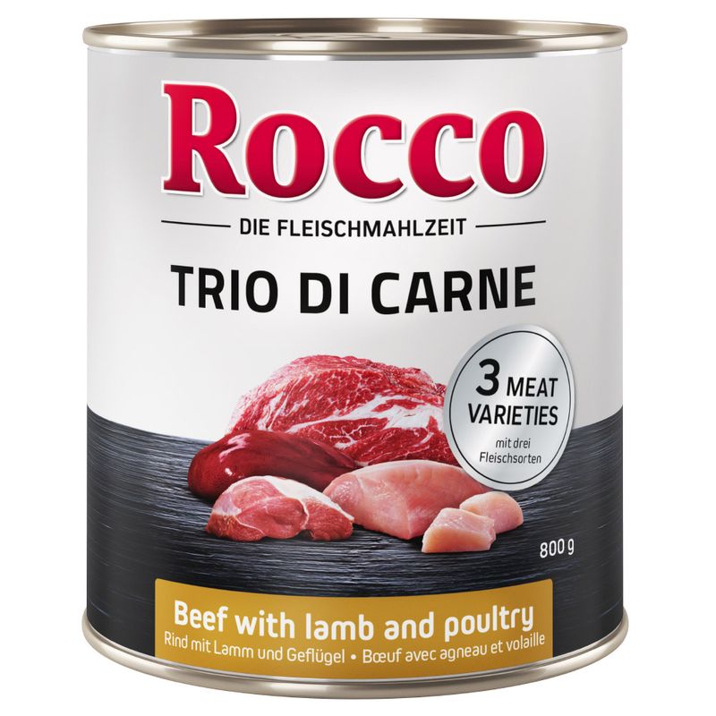 Bitiba Fai scorta Rocco Classic Trio di Carne 24 x 800 g Alimento umido per cani Grande vendita